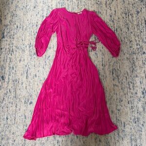 Farm Rio Pink Long-Sleeve Dress with cutout